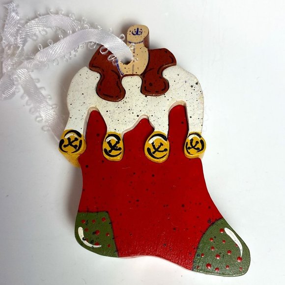 3 pcs Christmas Ornament Wood Puzzle Stocking - Picture 3 of 6